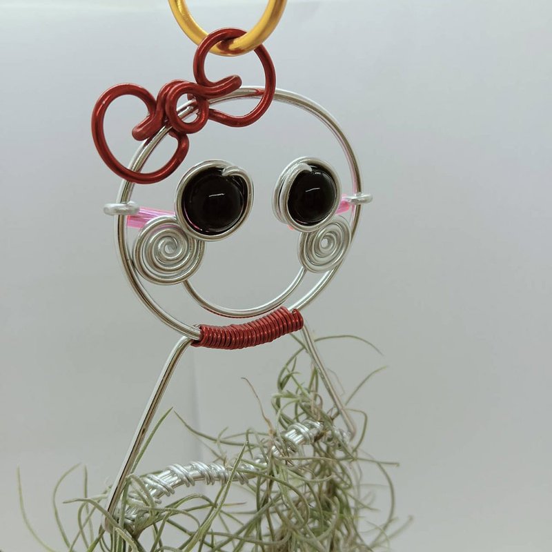 Wire lover 台湾手作铝线职人 晴天娃娃 松萝植栽吊架 - 吊饰 - 其他金属 银色