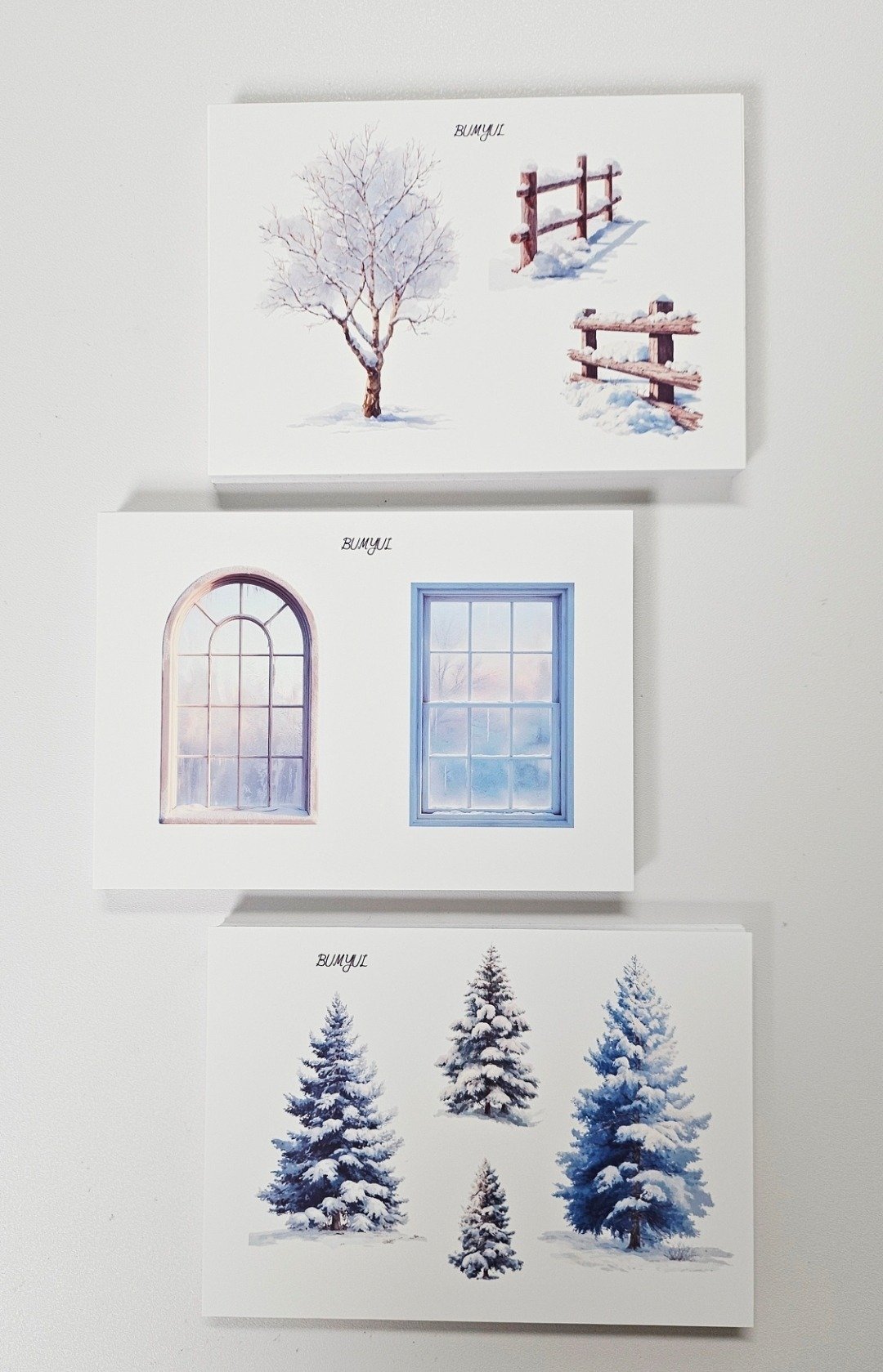 雪景冬日风光贴纸组 - 便条纸/标签贴 - 纸 多色