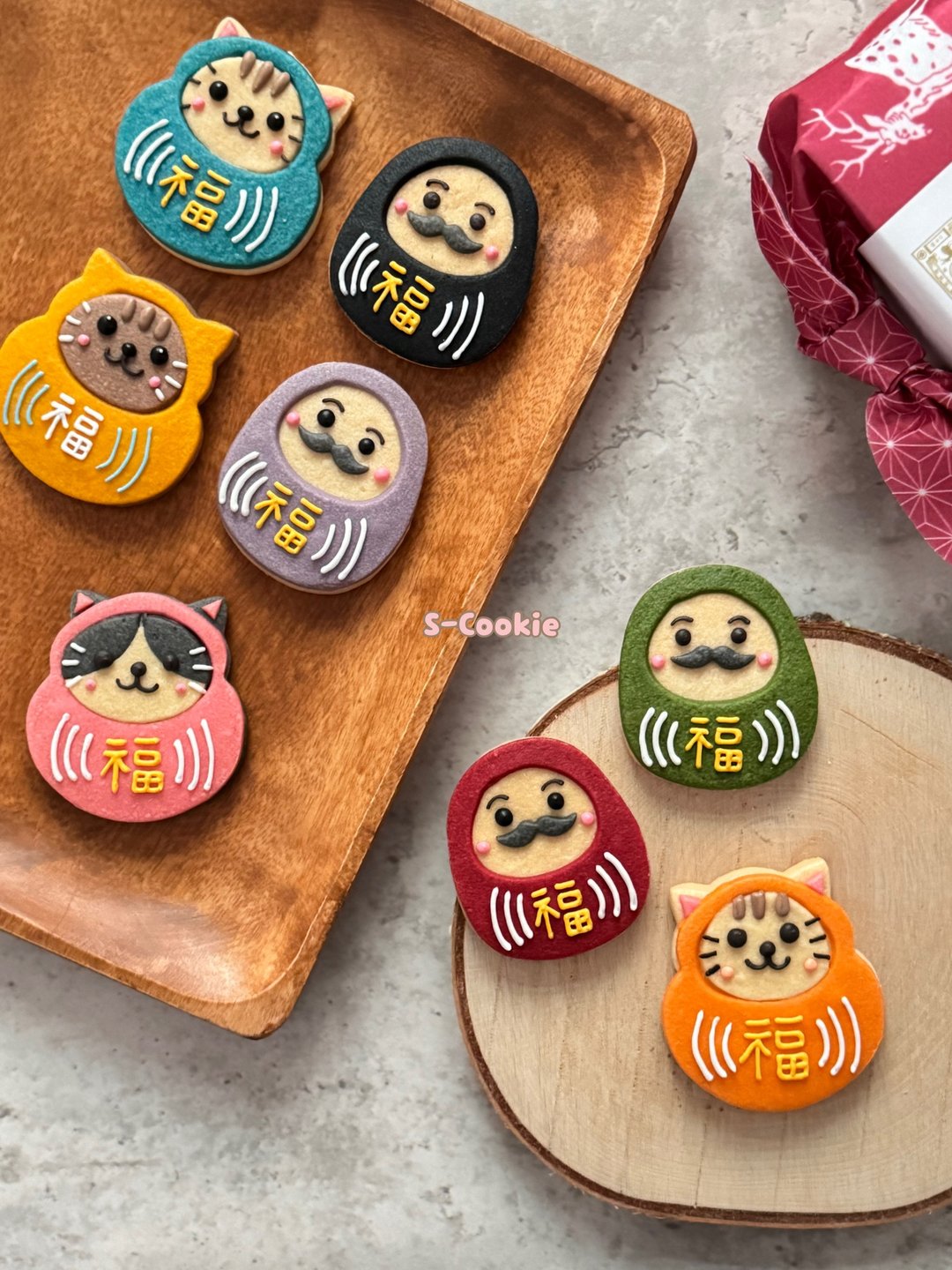 达摩造型饼干。S-Cookie 原创。 - 手工饼干 - 新鲜食材 多色
