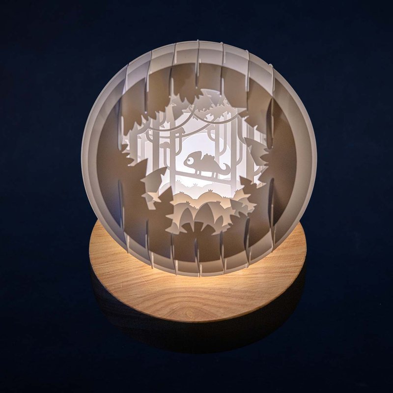 光影纸雕夜灯-森林里的变色龙精致款 - 灯具/灯饰 - 纸 