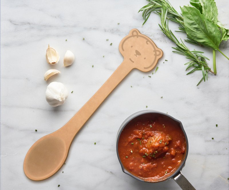 台湾麻吉猫煮 - 小熊搅拌勺 - 汤勺/锅铲 - 木头 卡其色