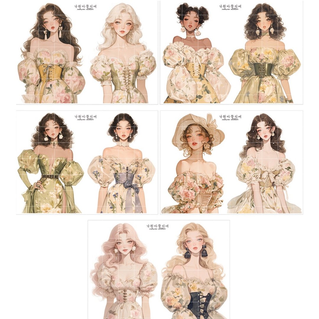 女孩贴纸 角色贴纸 女孩插画贴纸 0013 nakwon atelier - 贴纸 - 纸 