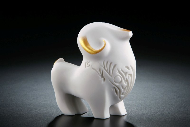 【年度特典系列 - 福禄祯祥】筌美术 羊 造型石雕 - 摆饰 - 石头 白色