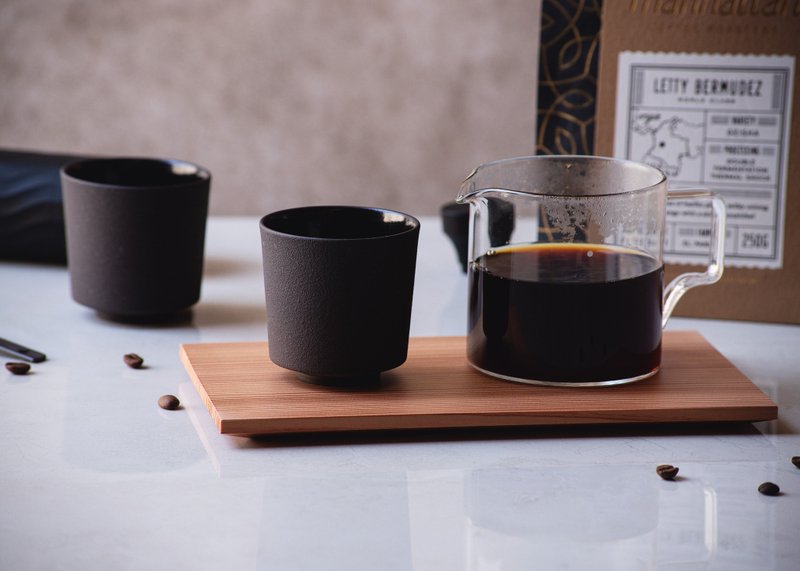 KUBO 黑砂陶杯 咖啡茶用 匠心手作马克杯 - 其他杯子 - 陶 黑色