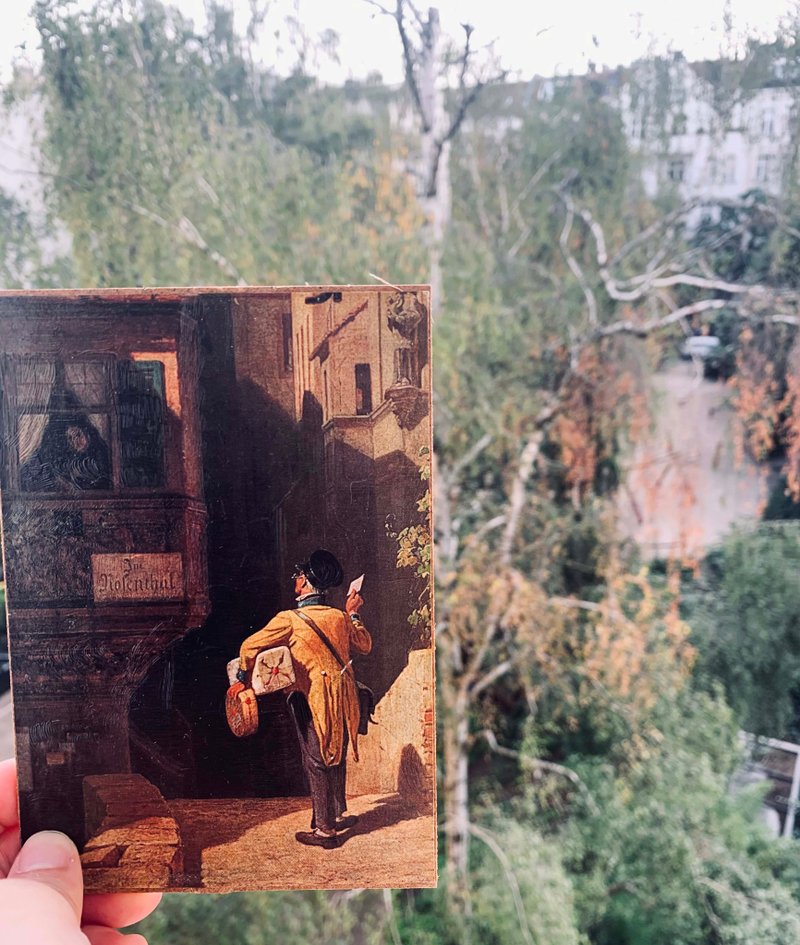 送信的人- Carl Spitzweg - 19世纪德国浪漫主义画家 - 摆饰 - 纸 