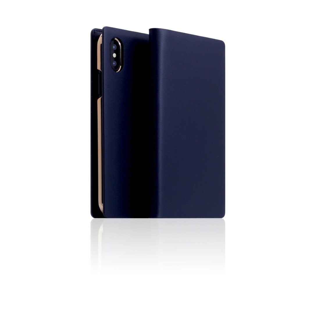 SLG Design iPhone Xs / X D5 CSL 经典小牛皮 侧掀真皮皮套 -蓝 - 手机壳/手机套 - 真皮 蓝色