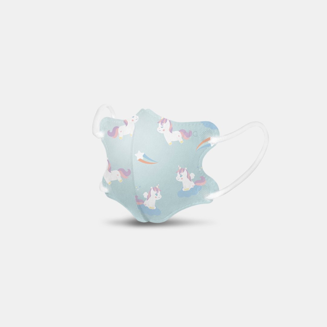Sofara舒芙氧 迷你幼3D小脸版立体医疗口罩 萌萌独角兽款(30入) - 口罩 - 其他材质 蓝色