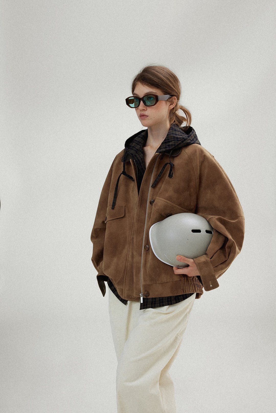 nordic 90s中古感皮衣外套 / 做旧麂皮绒 - 女装休闲/机能外套 - 其他材质 咖啡色