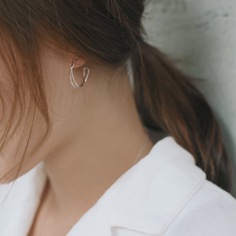 伴侣 - 纯银耳环 - 耳环/耳夹 - 纯银 银色