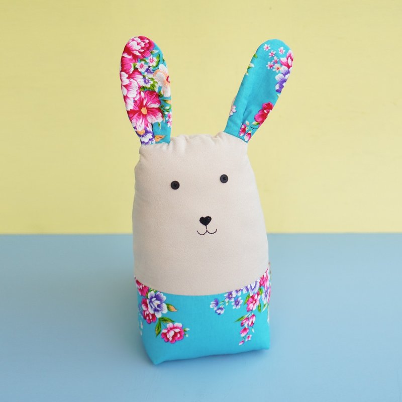 好宝宝礼物 最Q饭团兔 手制布娃娃 - 玩偶/公仔 - 棉．麻 蓝色