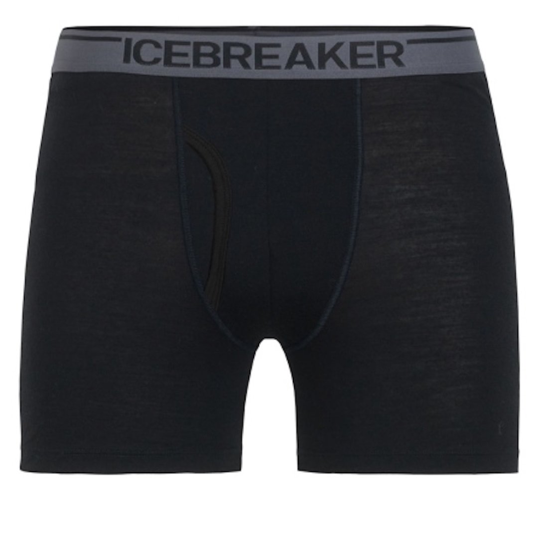 【icebreaker】男 Anatomica 四角开口内裤-BF150-黑 - 女装运动内衣 - 羊毛 黑色