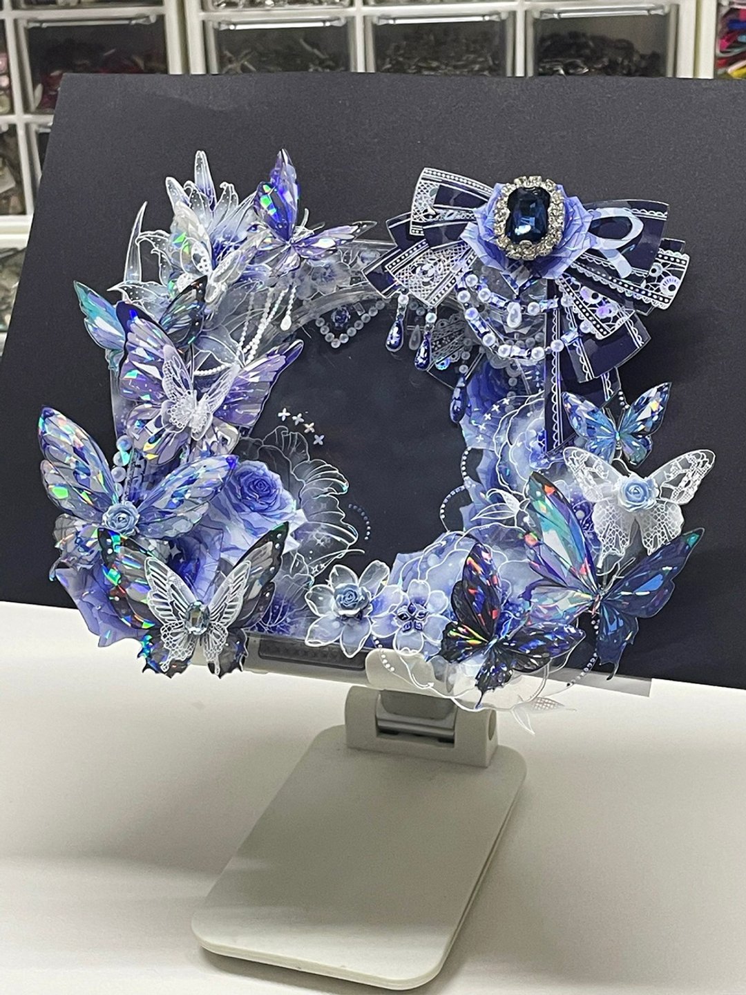 OKMT新七天原创流麻咕卡贴纸PET手帐手账胶带 贝壳光工艺 冷月蓝 - 纸胶带 - 塑料 蓝色