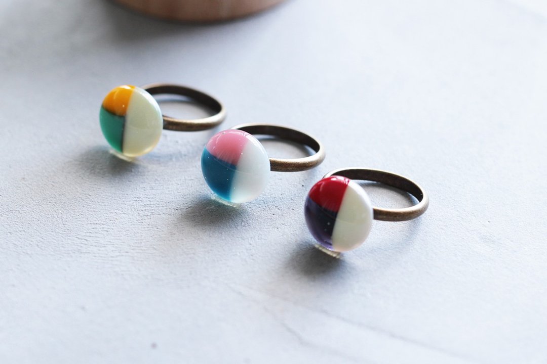 Milky Drop | Ring | Ring | R048 - 发饰 - 玻璃 多色
