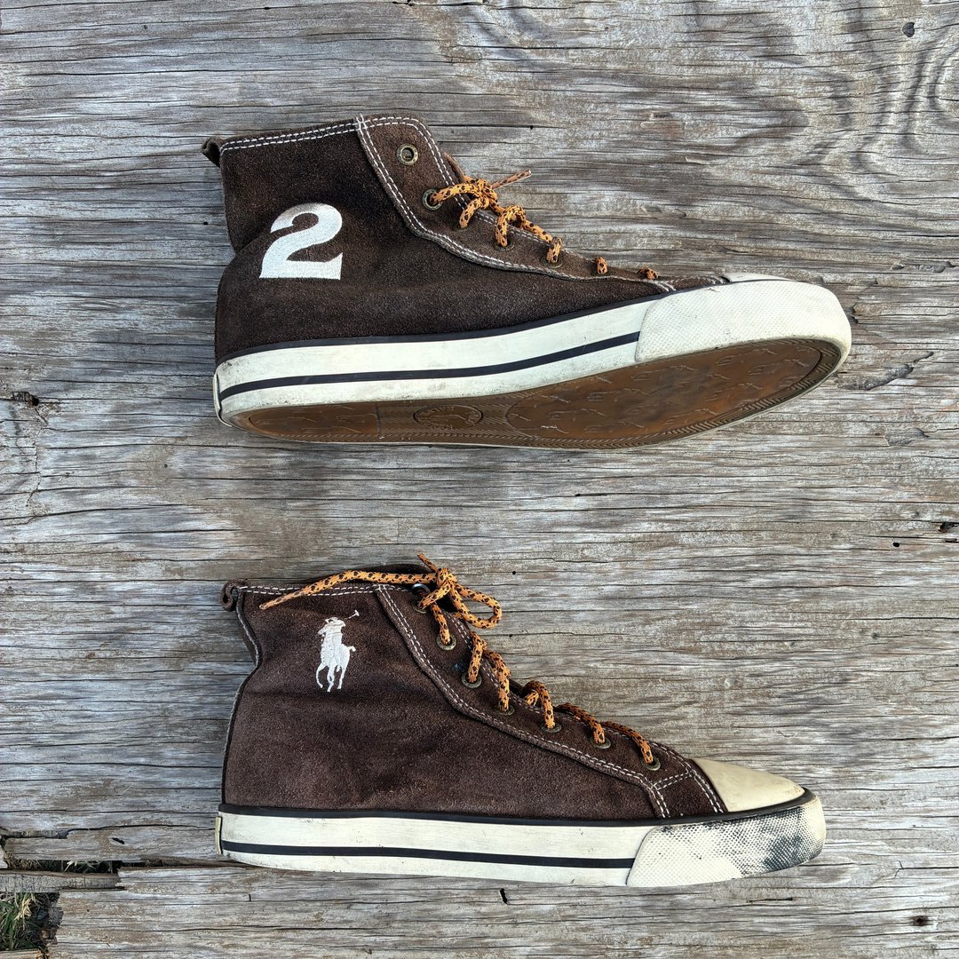 Polo Ralph Lauren Truro Hi II 复古棕色麂皮高筒运动鞋 Big Pony - 女款休闲鞋 - 其他材质 咖啡色
