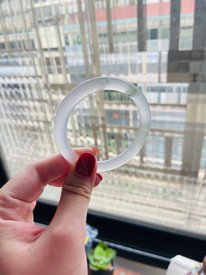 仙境 | 平价版翡翠、玻璃底、圆骨镯、手围17、天山翠 - 手链/手环 - 玉石 