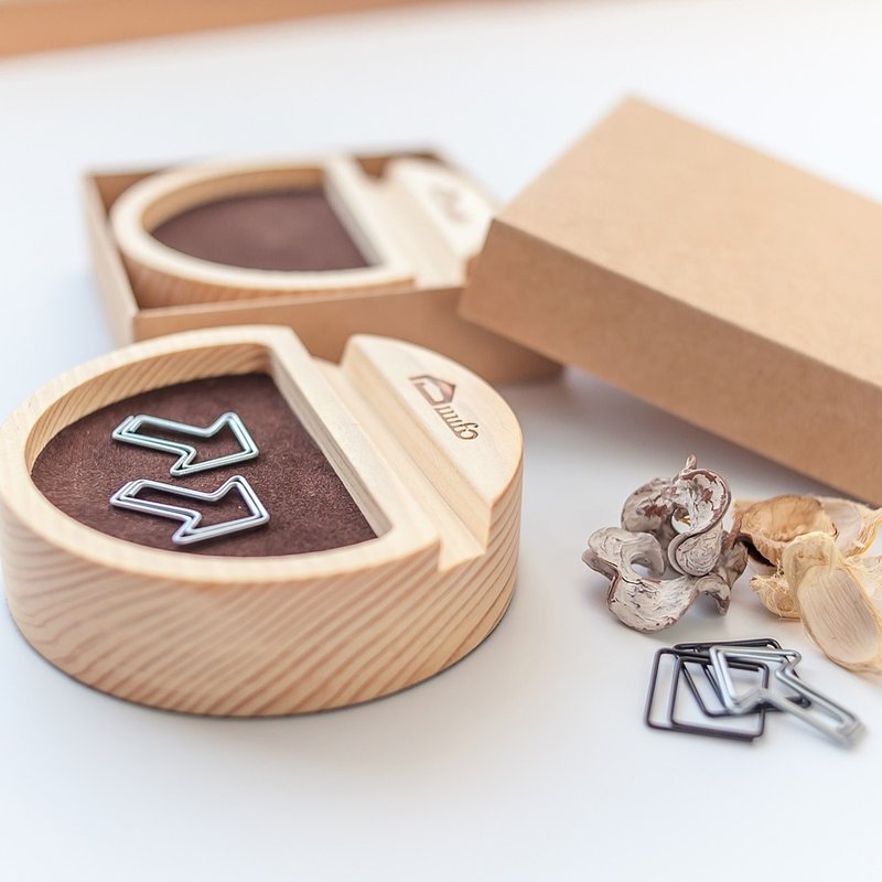 【原木手机座】手工 磁性收纳座 名片座 手机架 生日礼物 收纳 - 文件夹/资料夹 - 木头 