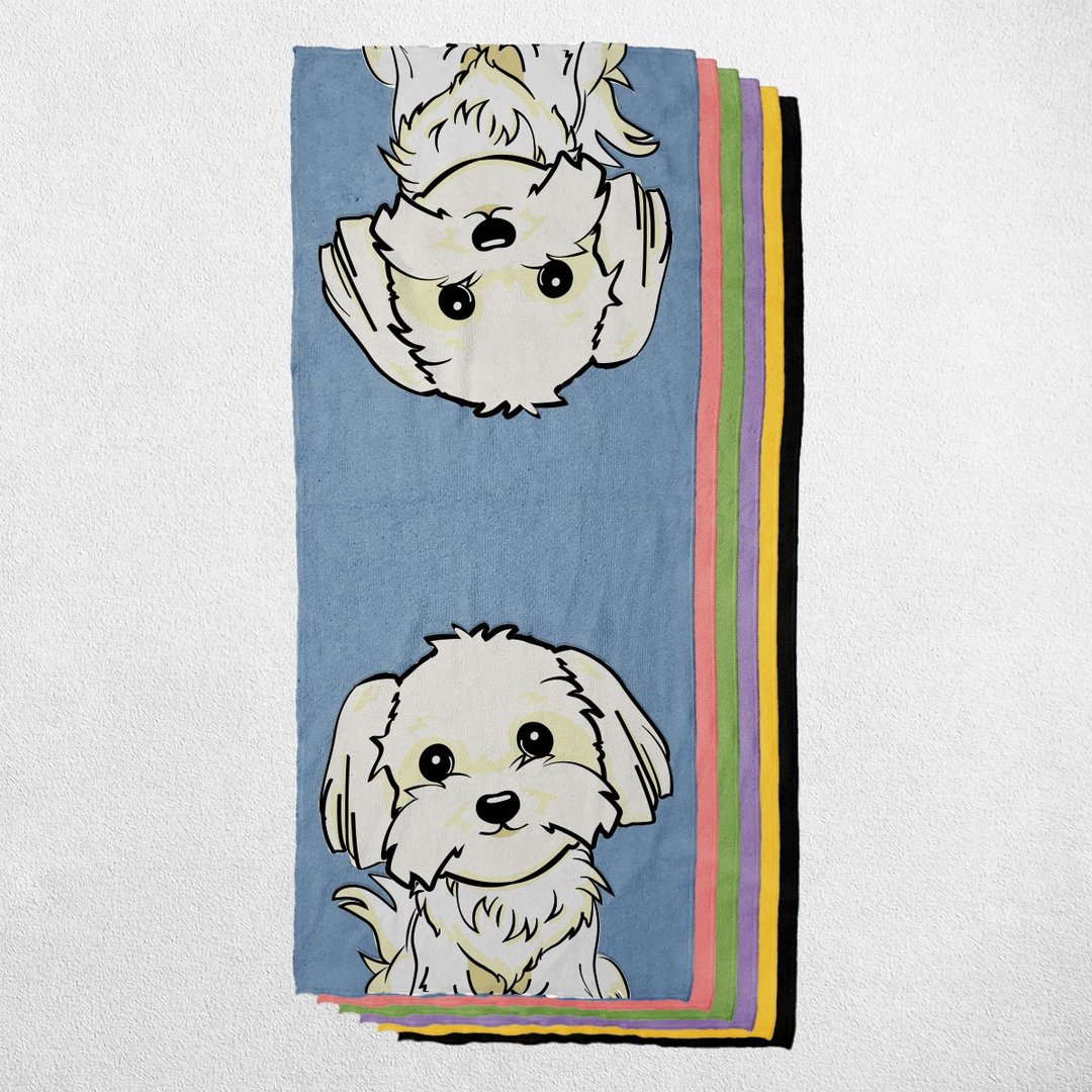 马尔济斯 宠物犬猫图样 毛巾/方巾/运动毛巾 多图样可选 - 清洁/美容 - 棉 多色