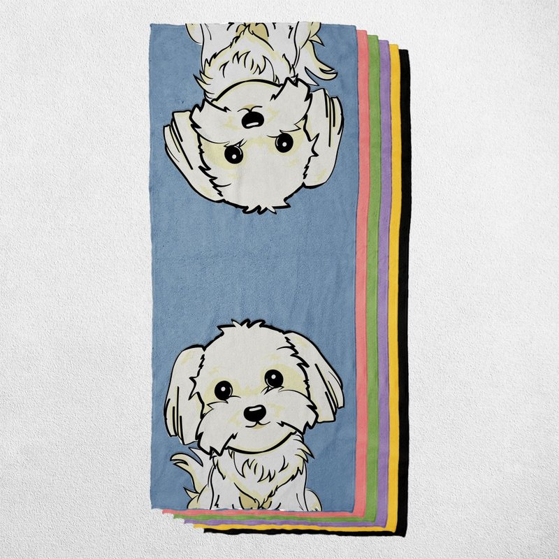 马尔济斯 宠物犬猫图样 毛巾/方巾/运动毛巾 多图样可选 - 清洁/美容 - 棉 多色