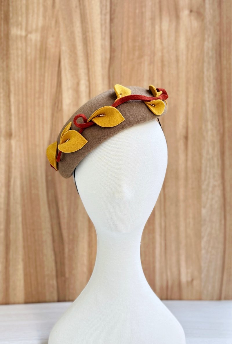 蛋形古董 Fascinator 羊毛帽 -Zephyra - 帽子 - 羊毛 