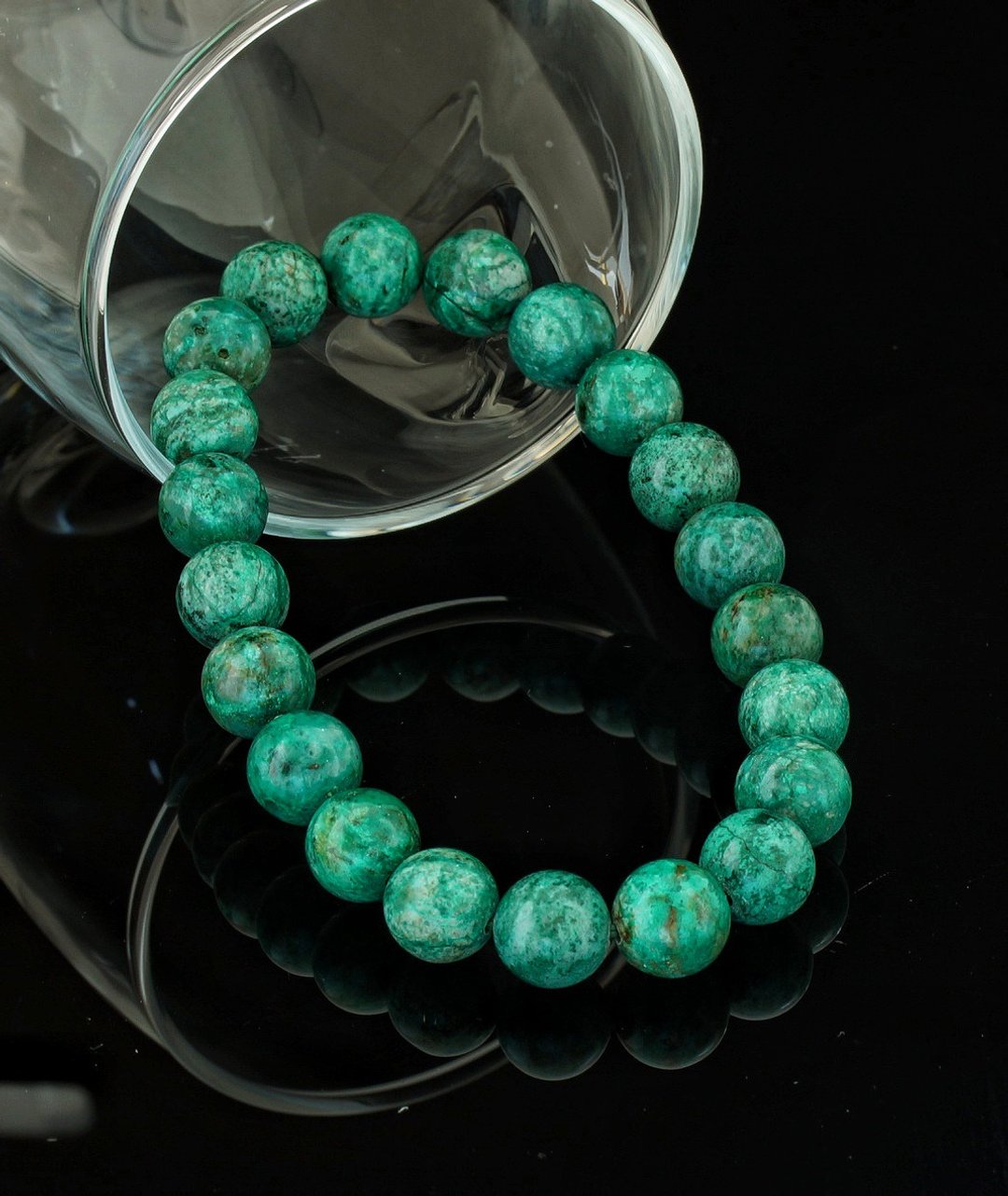 凤凰石 9.5mm 手链 ( Chrysocolla 9.5mm bracelet ) - 手链/手环 - 水晶 