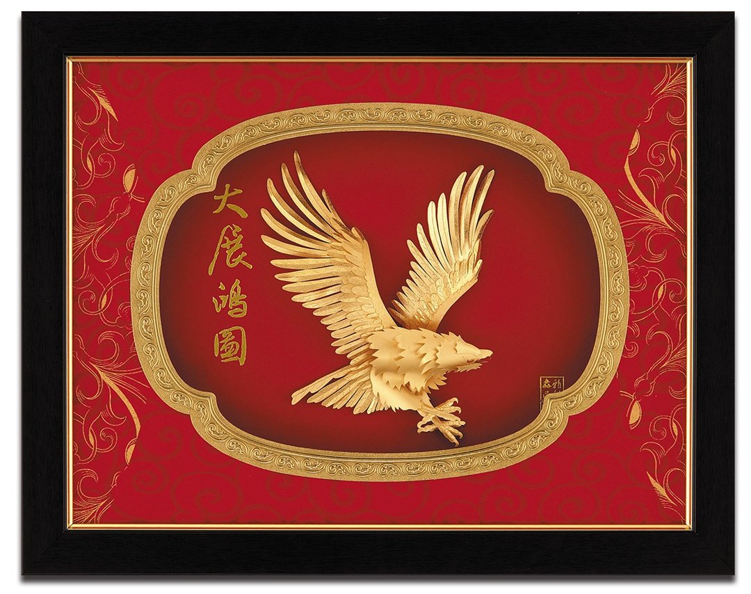 大展鸿图金箔画 开业贺礼办公室挂画 - 海报/装饰画/版画 - 24k 金 金色