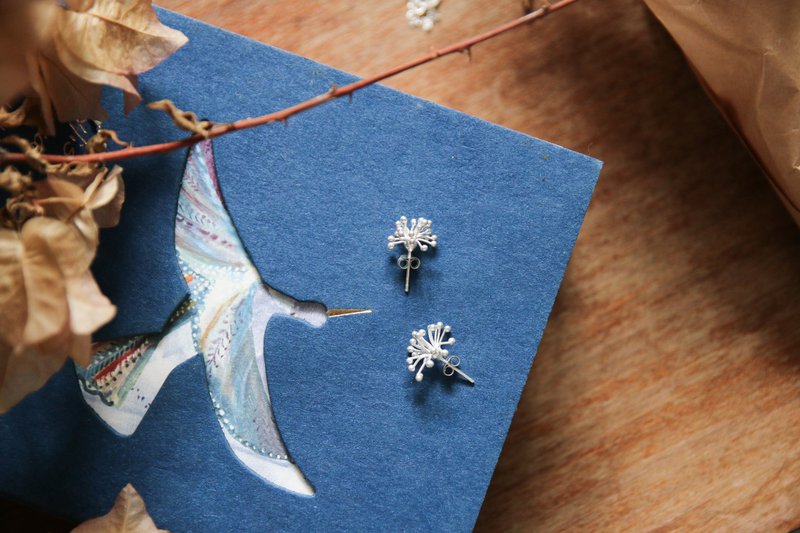 绚丽烟花 纯银耳环 - 耳环/耳夹 - 其他金属 银色