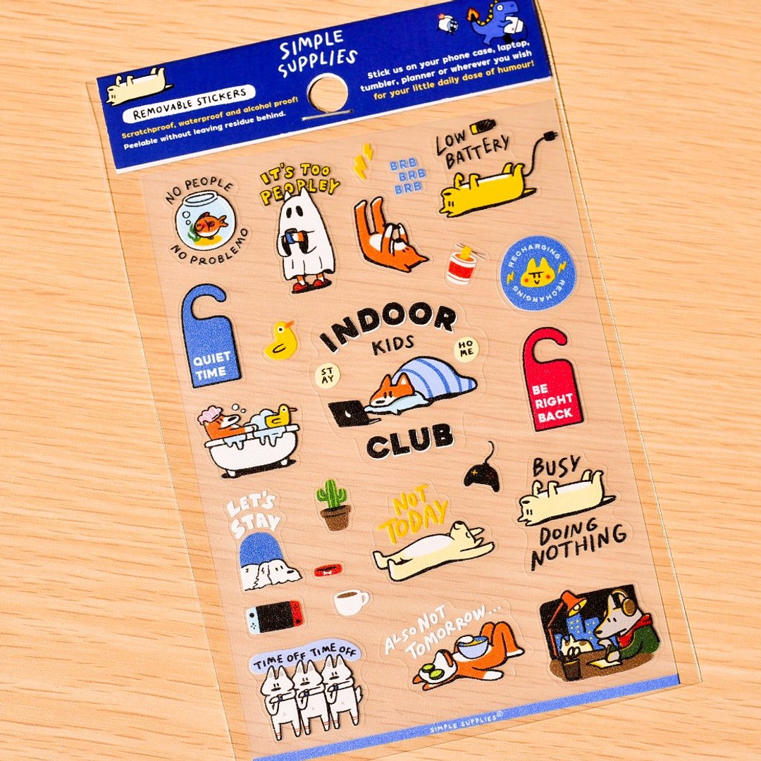 يفط لاصقة شفافة مقاومة للماء Indoor Kids Club - 贴纸 - 防水材质 蓝色