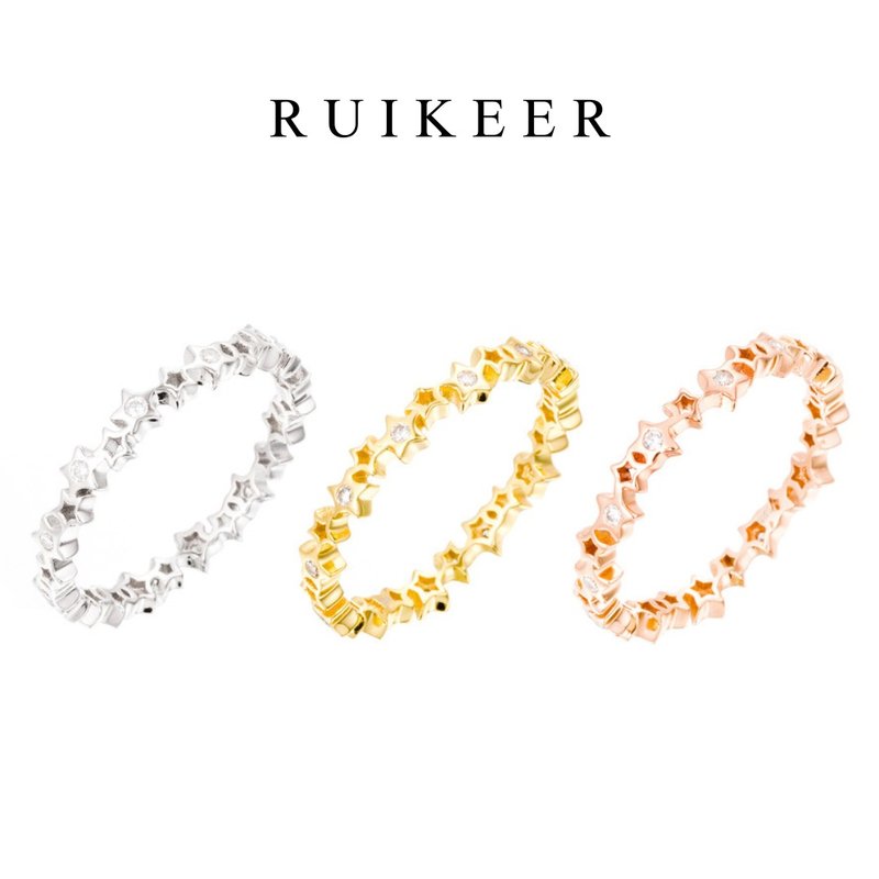 S925纯银 幸运星语 戒指 - 戒指 - 纯银 银色