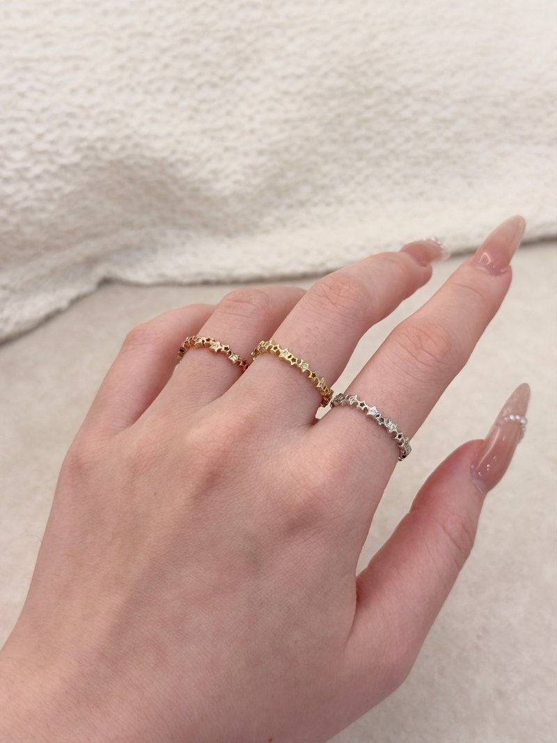 S925纯银 幸运星语 戒指 - 戒指 - 纯银 银色