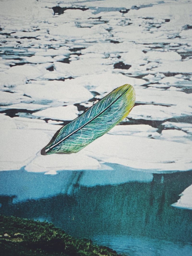 木刻手绘坠饰 - 羽毛 - 其他 - 木头 多色