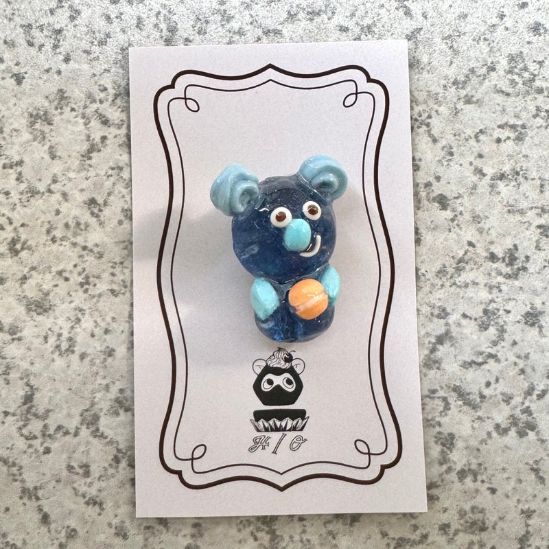无尾熊果冻胸针 - 胸针 - 树脂 蓝色