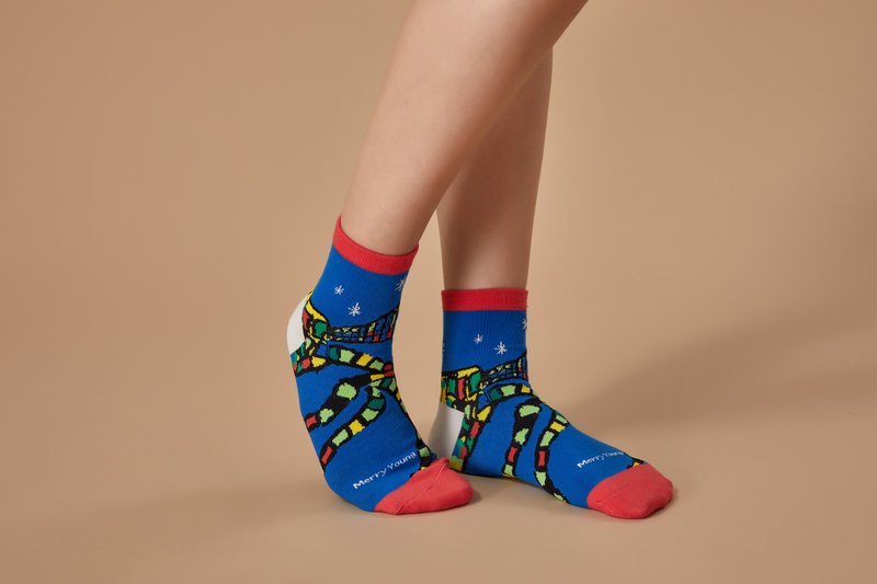 老派袜-空隆空隆的声响 - 袜子 - 环保材料 蓝色