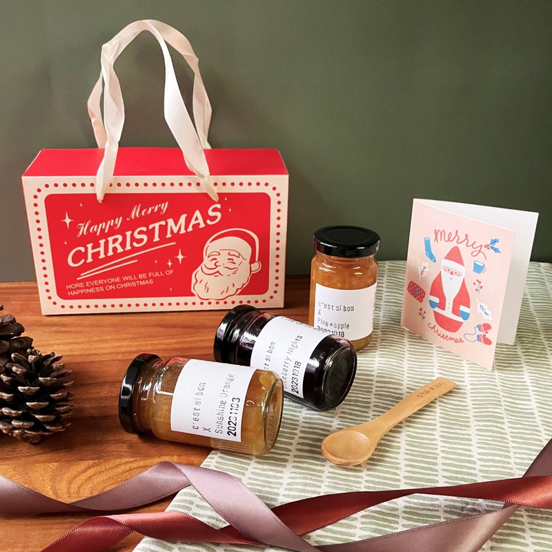 【圣诞礼盒】红色圣诞130g三入提盒组 | 限量 交换礼物 - 果酱/抹酱 - 新鲜食材 红色