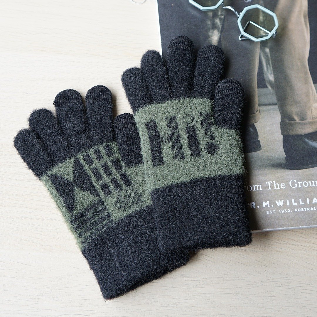 智慧手机兼容手套　fluffy gloves Hi! olive - 手套 - 压克力 绿色
