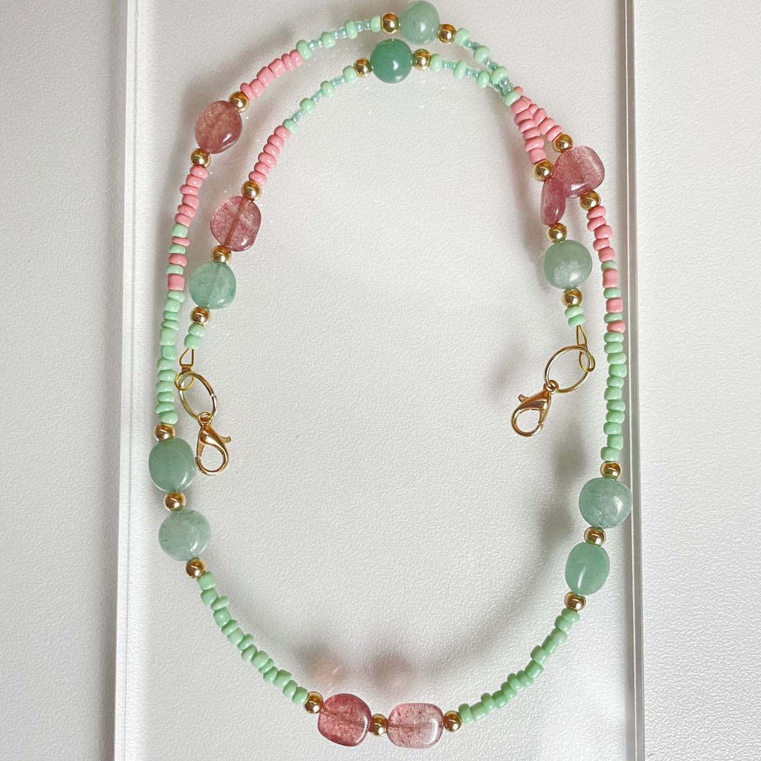 Two-tone mask and Glasses chain - 口罩 - 玉石 绿色