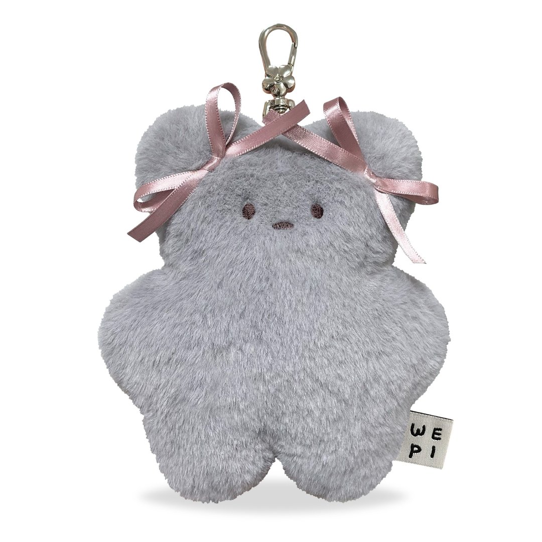 Wepi bear - Ribbon munzzi (19cm) / 手作芭蕾核心娃娃礼物 - 玩偶/公仔 - 其他材质 灰色