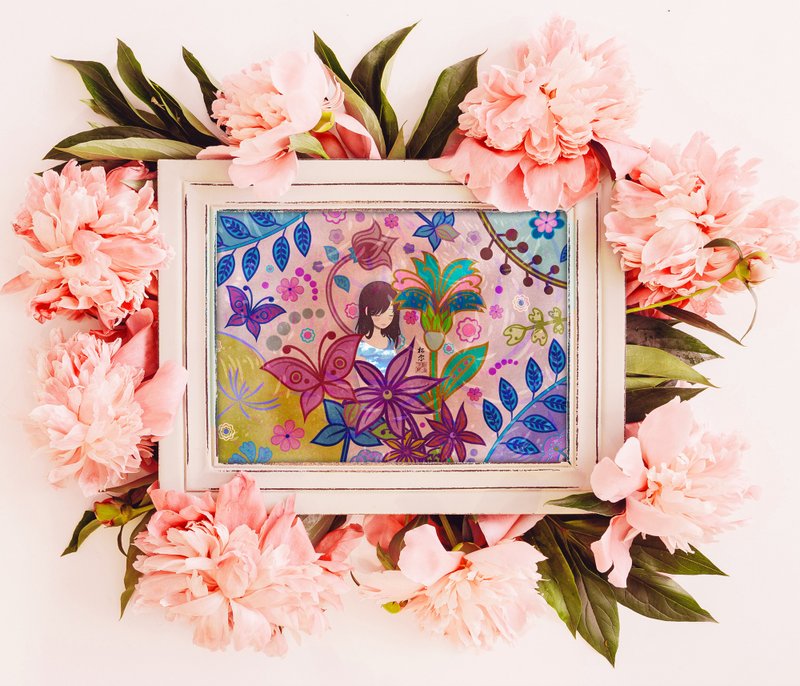 花痴和天空明信片 - 海报/装饰画/版画 - 纸 多色
