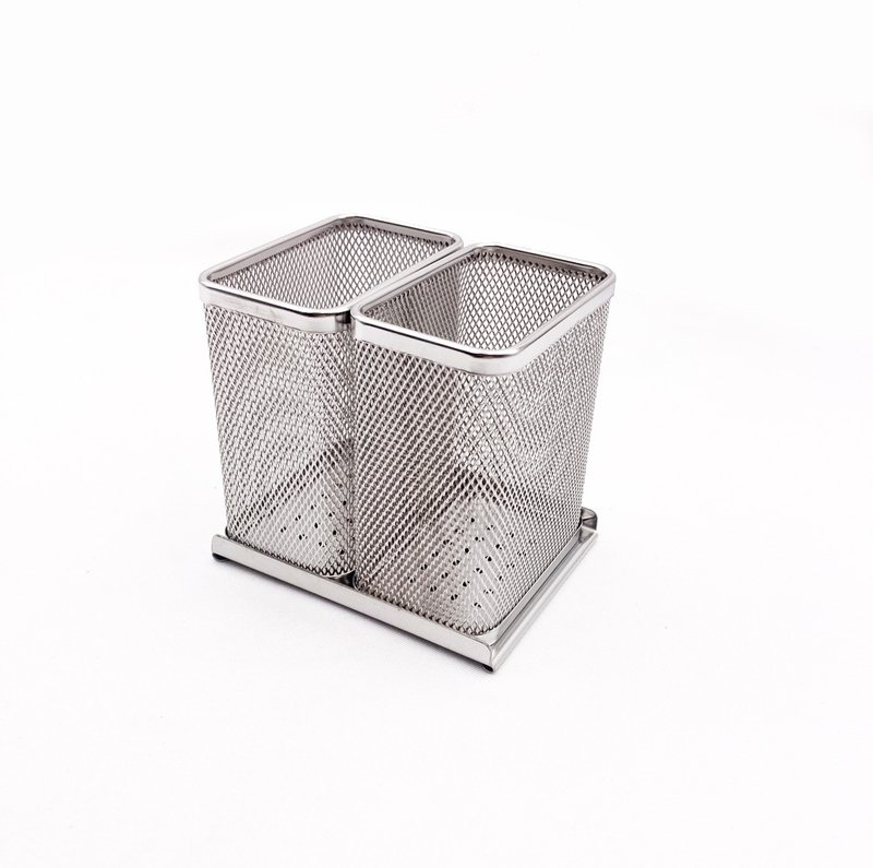 双并款　304不锈钢筷子篮 (低低)　厨房置物架　沥水架　收纳架 - 置物架/篮子 - 不锈钢 银色