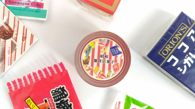 昭和杂货店菓子 纸胶带-红 - 纸胶带 - 纸 红色