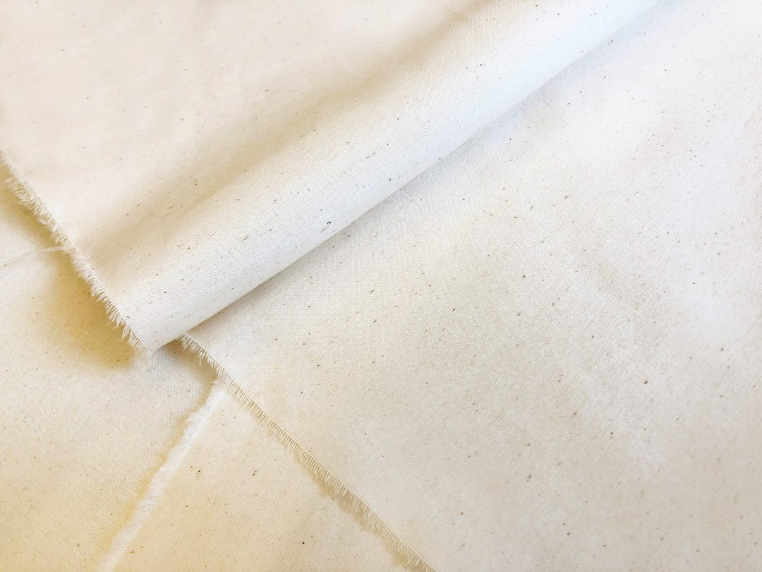 有机棉原胚半码素色平织布 Organic Cotton - 编织/刺绣/羊毛毡/裁缝 - 棉 白色