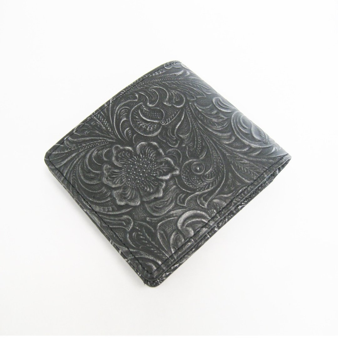 "Metal" wallet CARVING bi-fold wallet - 皮夹/钱包 - 真皮 银色