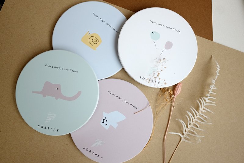 Soarppy品牌 - 莺歌陶瓷吸水杯垫四入一组9折优惠 - 杯垫 - 陶 