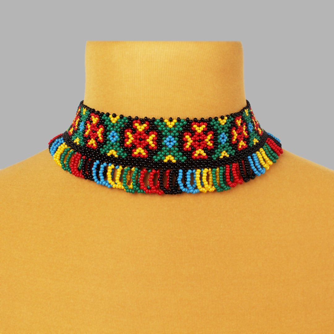 Beaded choker ukraine bead jewelry - 项链 - 玻璃 黑色