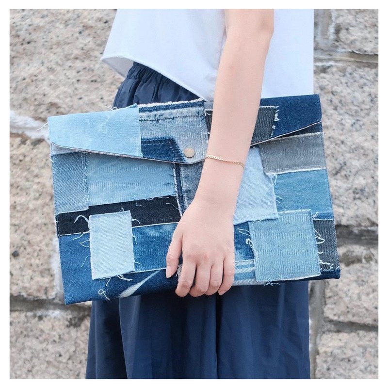 (定制) 牛仔拼布电脑袋 - 电脑包 - 其他材质 