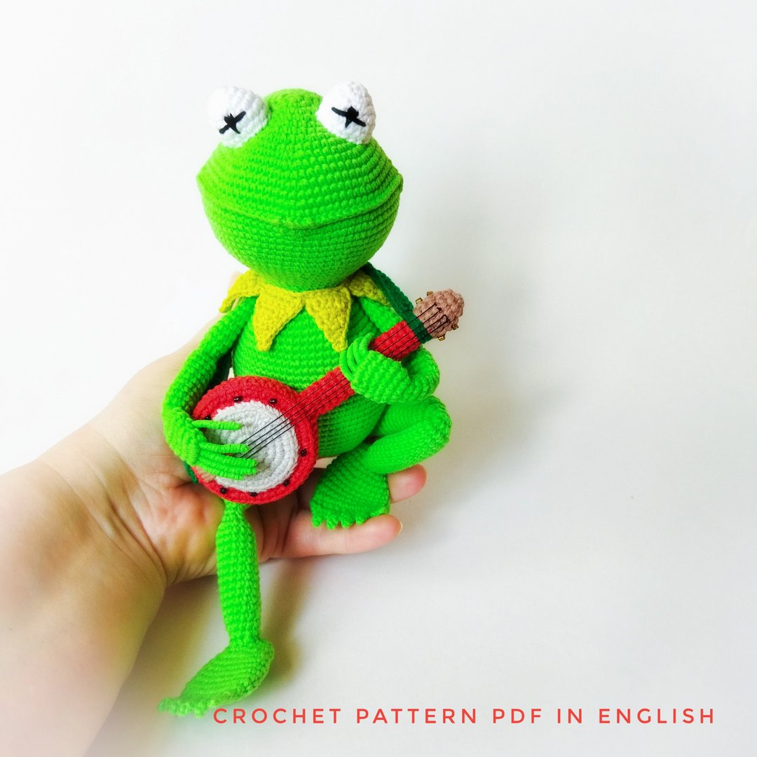 Amigurumi Kermit青蛙钩针图案英文PDF。 青蛙amigurumi图案 - 手工艺教程/工具书 - 其他材质 