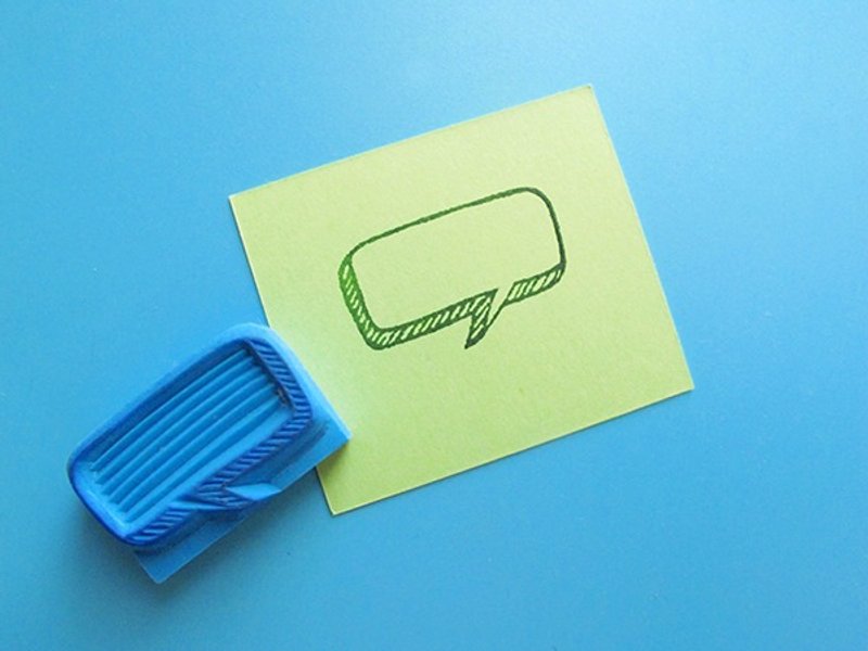 Apu手工章 立体方形对话气球印章 手帐印章 - 印章/印台 - 橡胶 