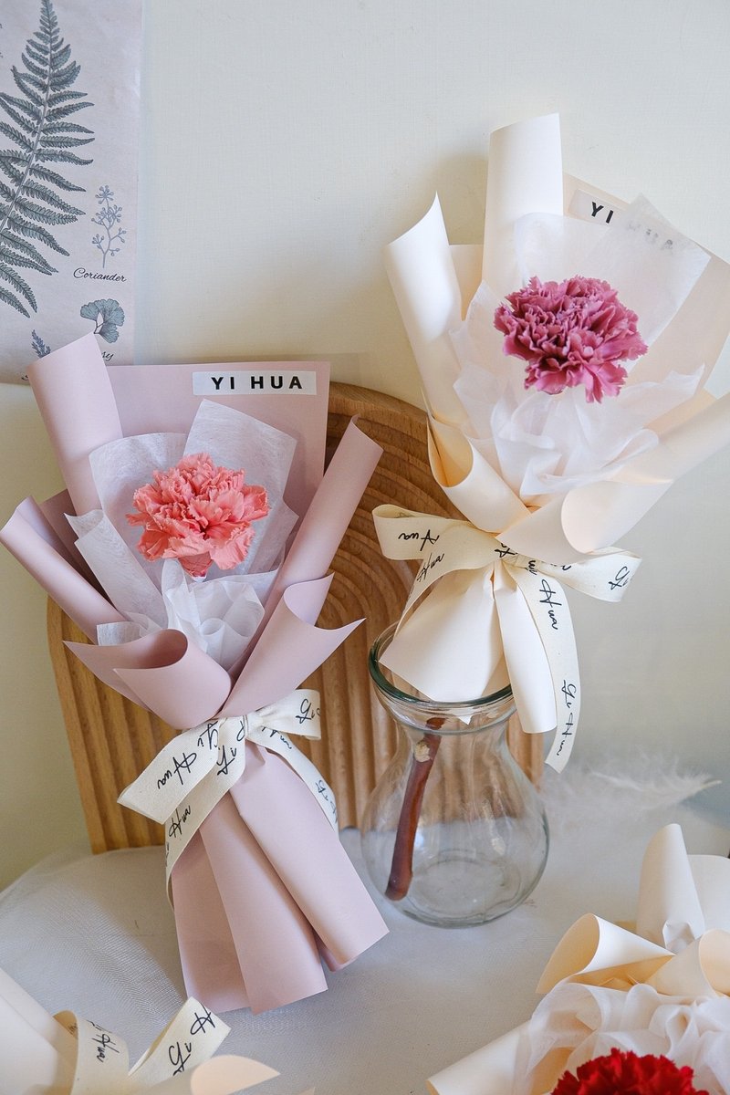 永生康乃馨单支花束(多色可选) - 干燥花/捧花 - 植物．花 多色