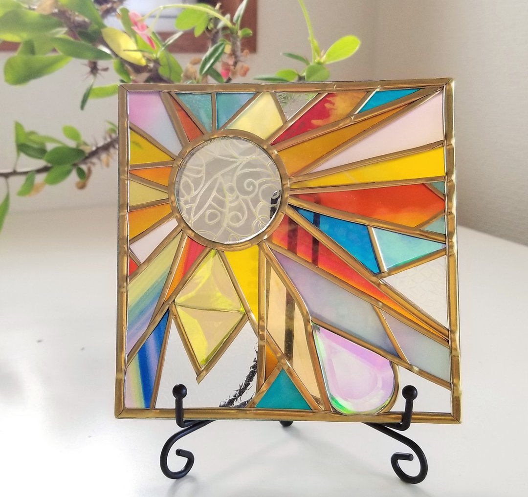 Square glass "Anywhere Sun catcher" - 摆饰 - 玻璃 多色