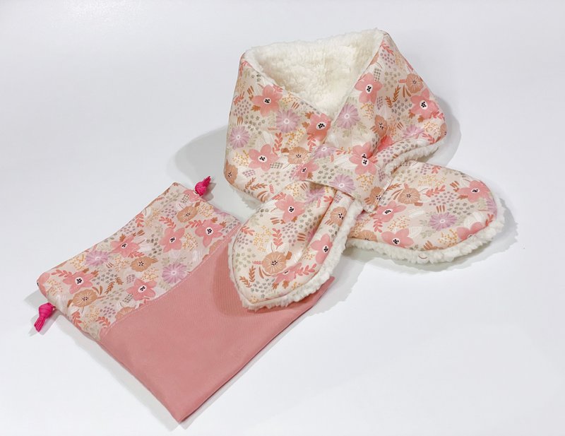 毛茸茸儿童围巾 粉红花海 秋冬保暖 圣诞礼物首选 限量商品 - 围巾/披肩 - 棉．麻 白色