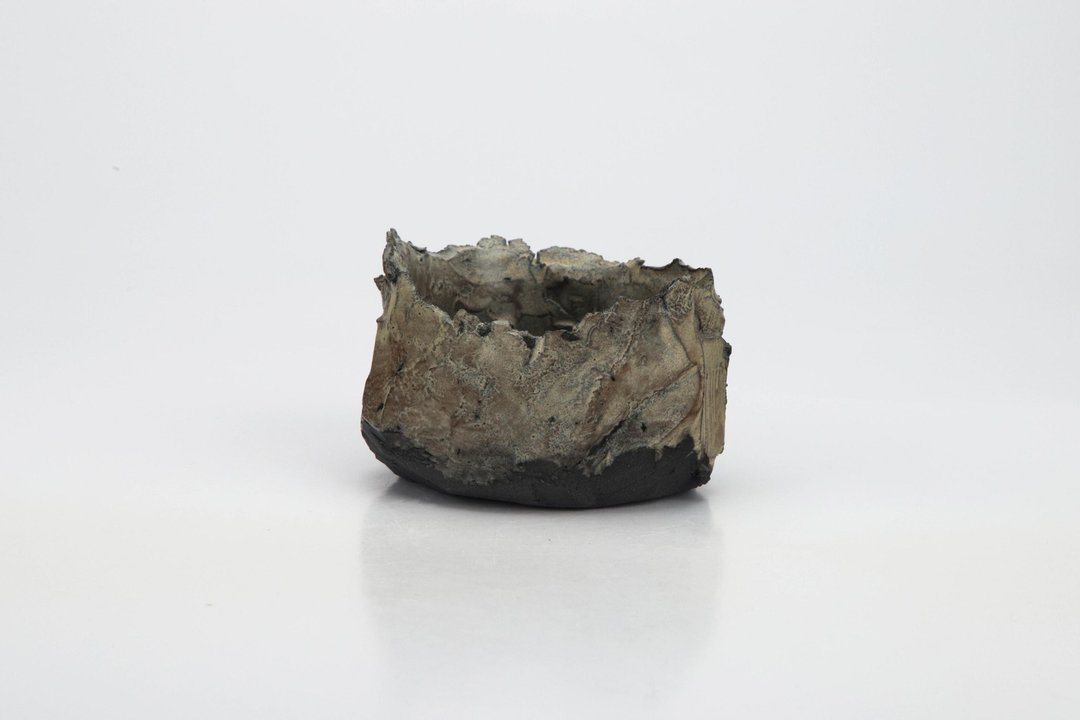 陶瓷质感黑色米色花盆 哑面植木钵 (直径6.5cm 高度4cm) - 花瓶/陶器 - 瓷 黑色